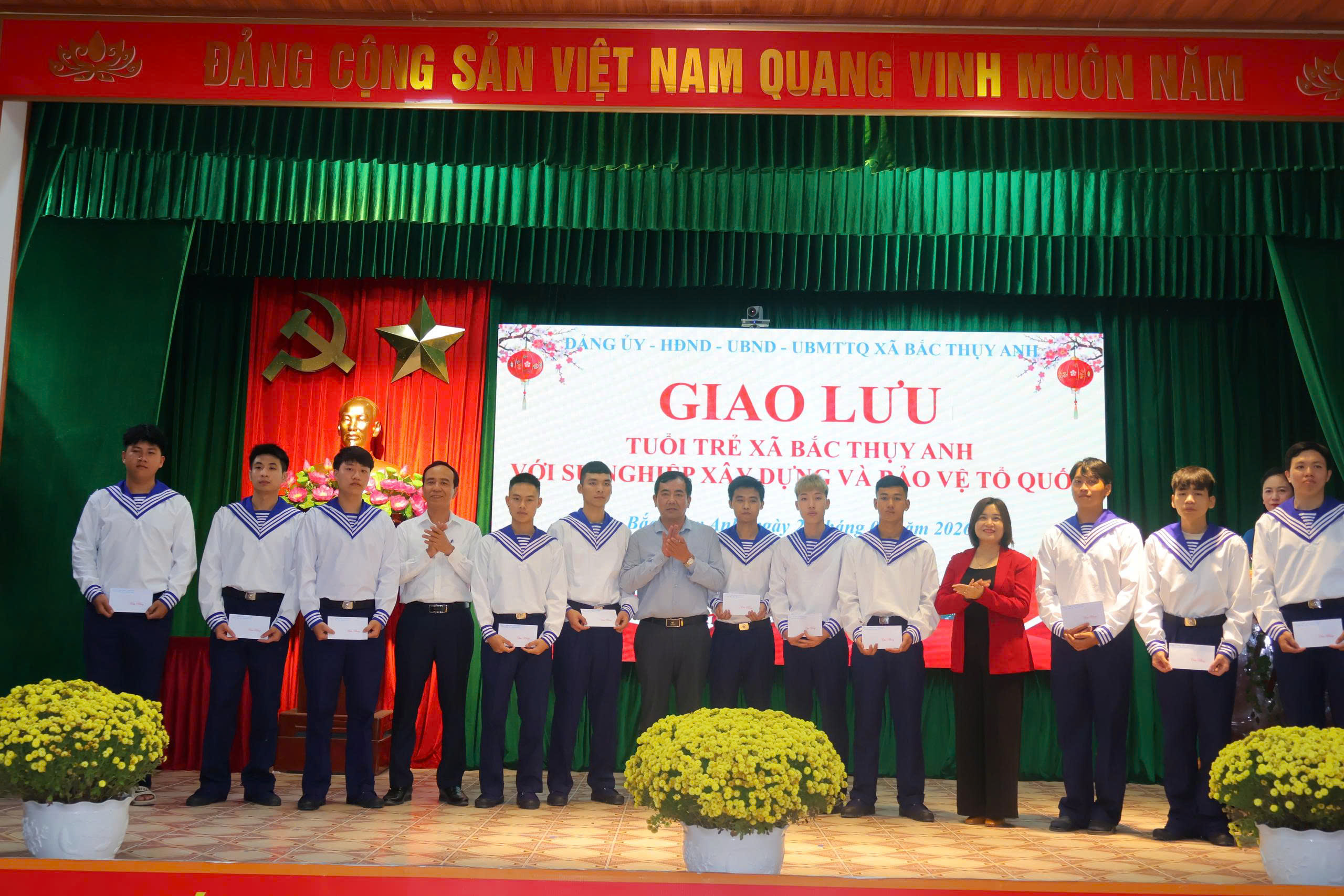 Xã Bắc Thụy Anh tổ chức giao lưu, gặp mặt, động viên tân binh lên đường nhập ngũ năm 2026