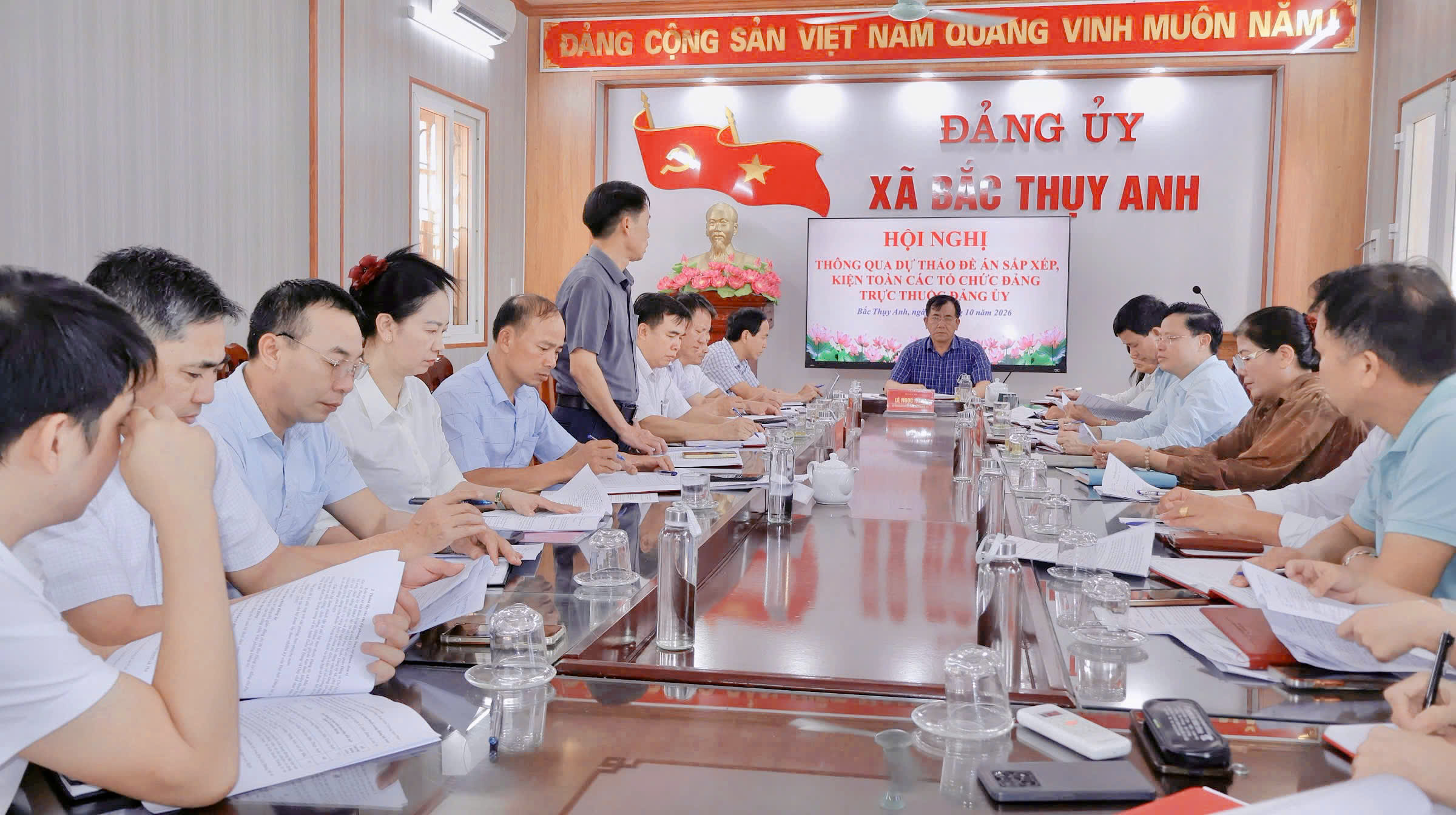 Ban Chấp hành Đảng bộ xã Bắc Thụy Anh cho ý kiến, thông qua dự thảo Đề án sắp xếp, kiện toàn các tổ chức Đảng trực thuộc Đảng ủy xã.